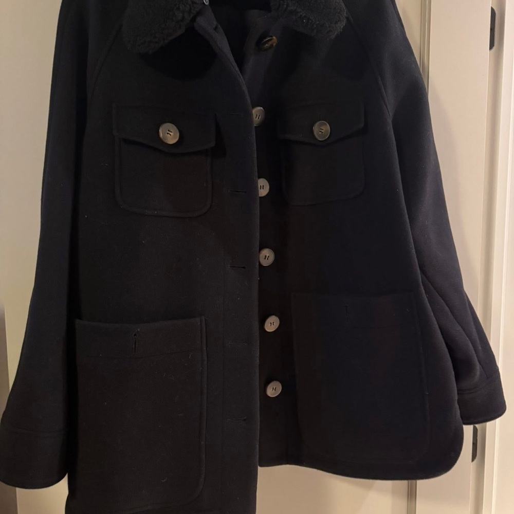 Sezane Eddy coat Black Sherpa-Collar - Picture 3 of 3